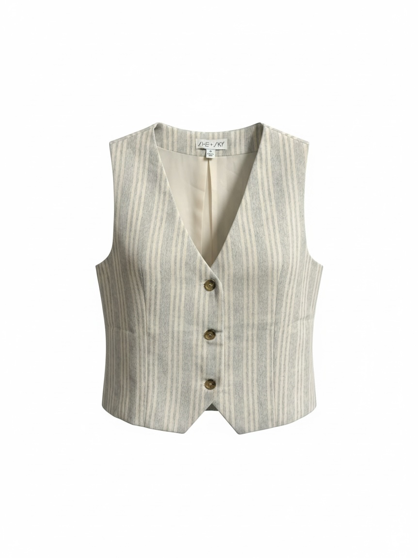 Tan stripe vest