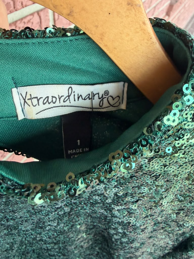 Xtraordinary green sparkle dress
