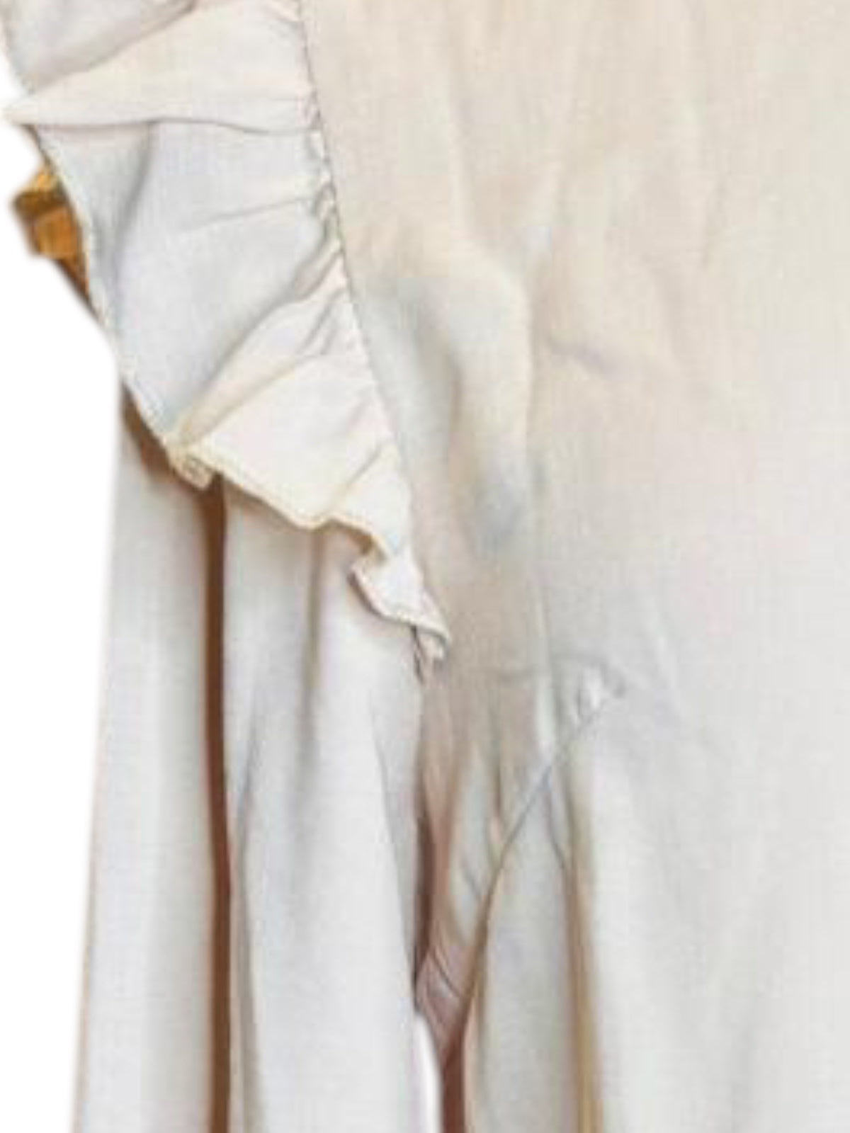 Shein ruffle long sleeve cream dress