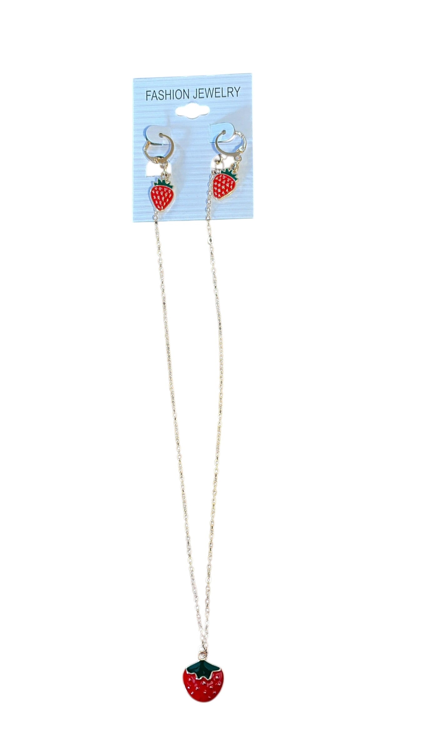 Strawberry jewelry set necklace and earrings