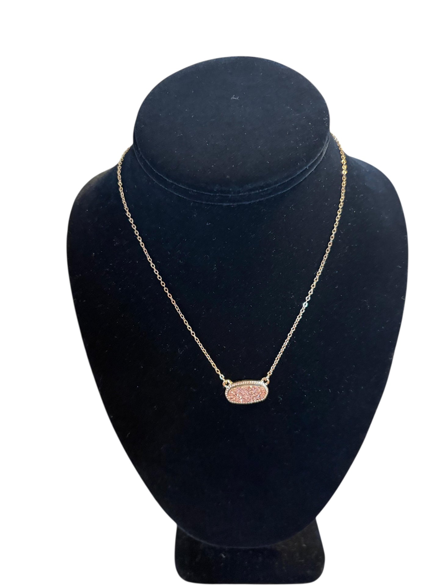 Charm necklace glitter stone