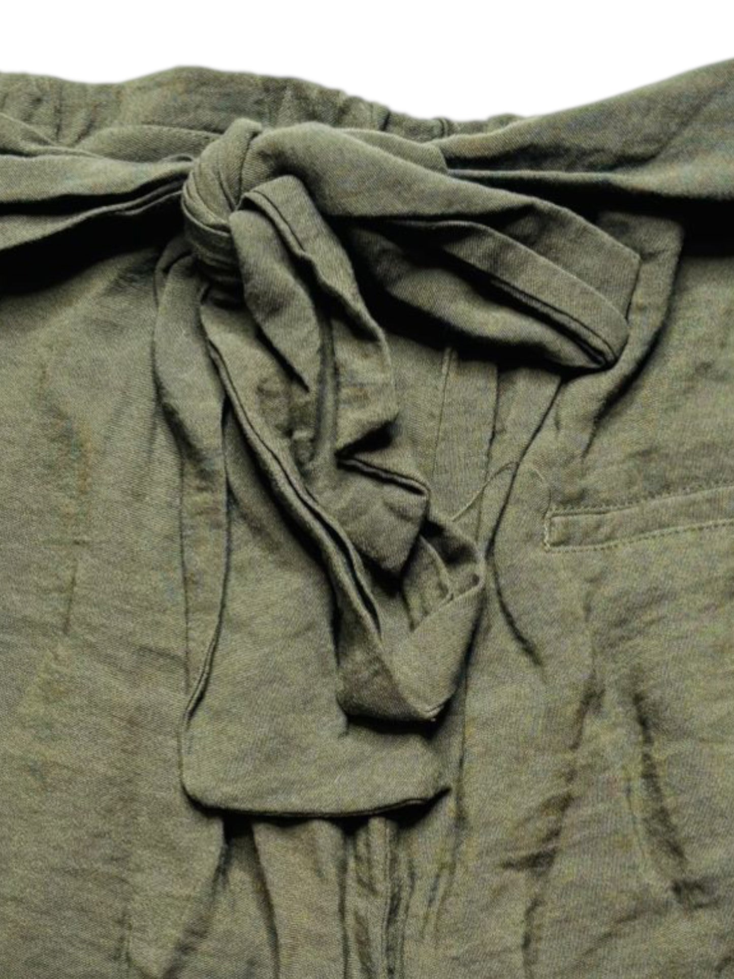Cisano green paper bag shorts