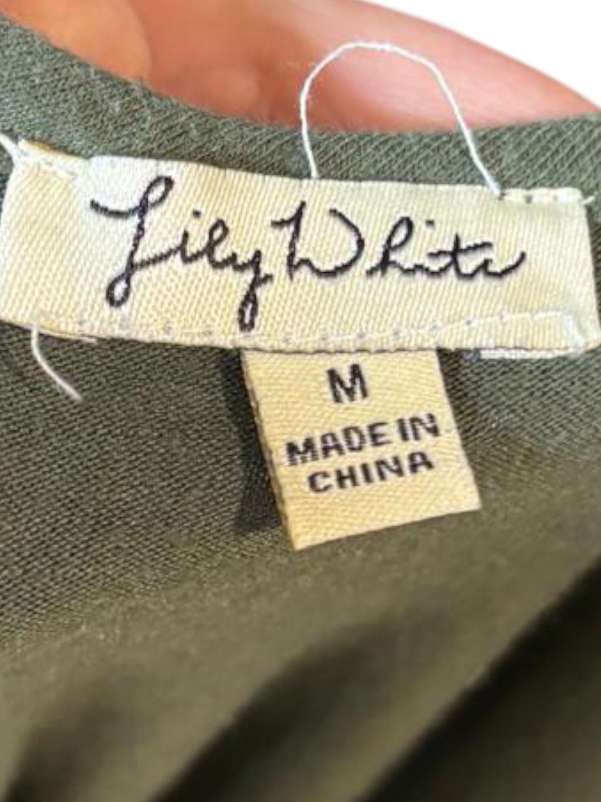 Lilly White v-neck green top