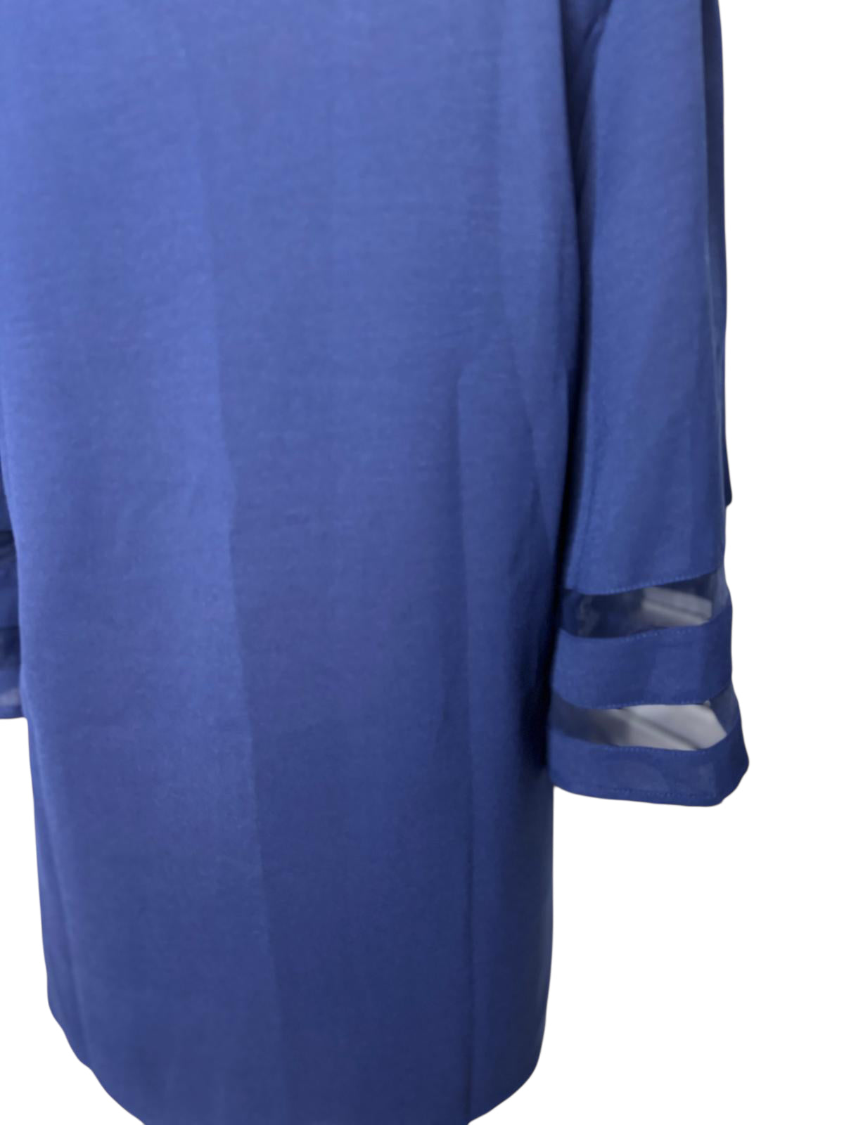 Peek a Book sleeve navy blue top