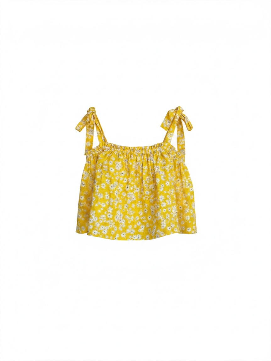 Yellow floral crop top