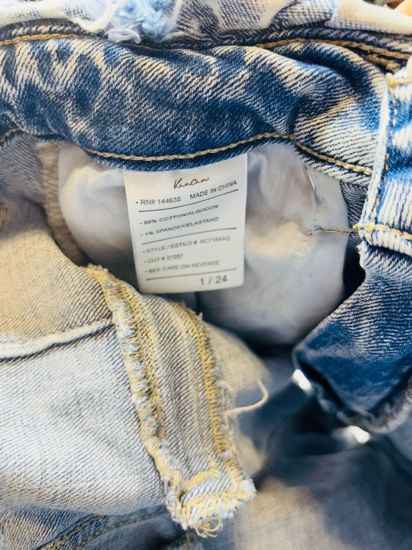 KanCan paper bag denim shorts