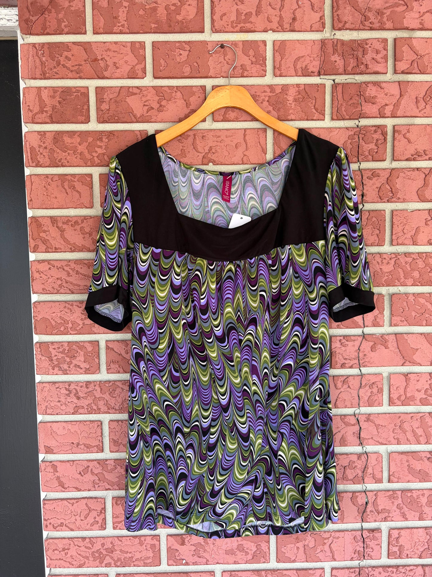 Gitano purple green top square neck