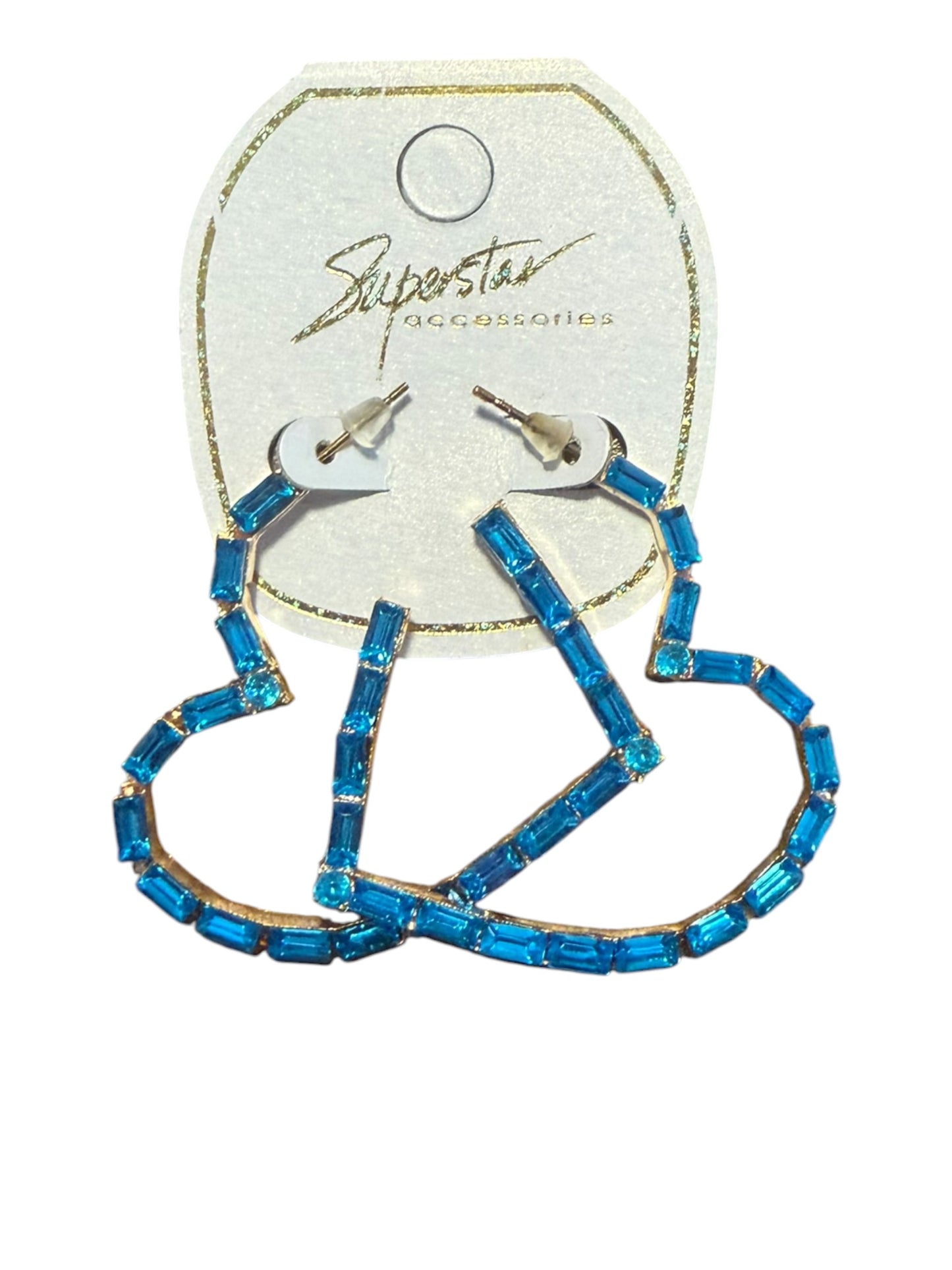 Blue heart earrings