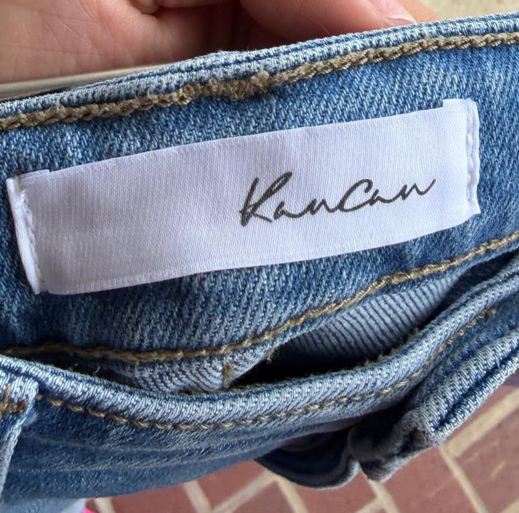Kancan Distressed Bottom Medium Wash Jeans