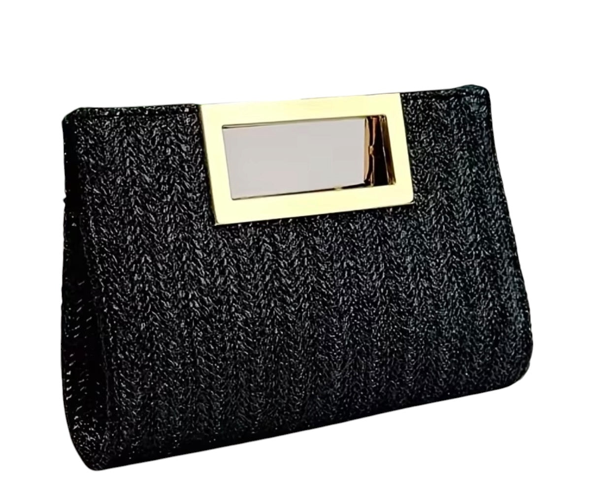 Black Woven Clutch