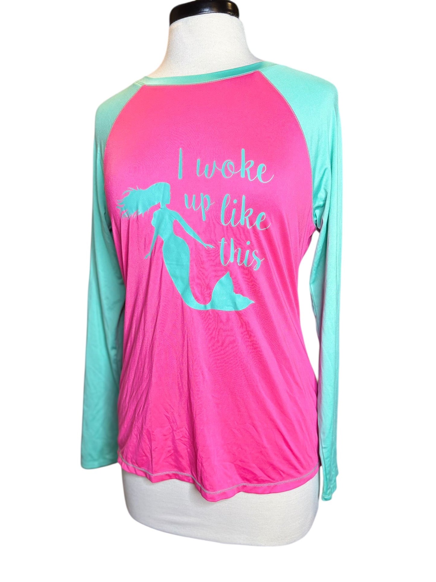 Reel Legends pink & aqua sun tee