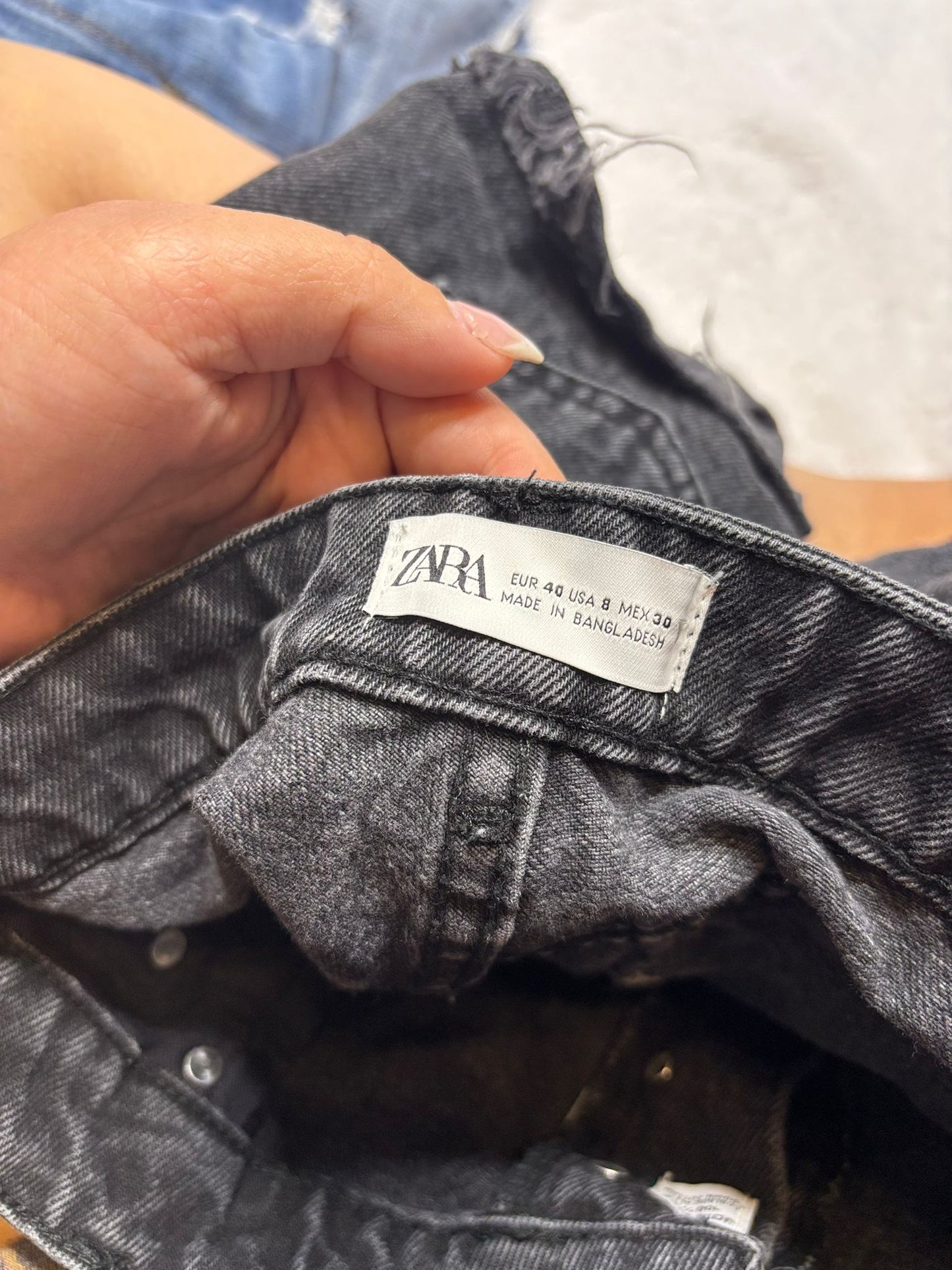 Zara black denim shorts
