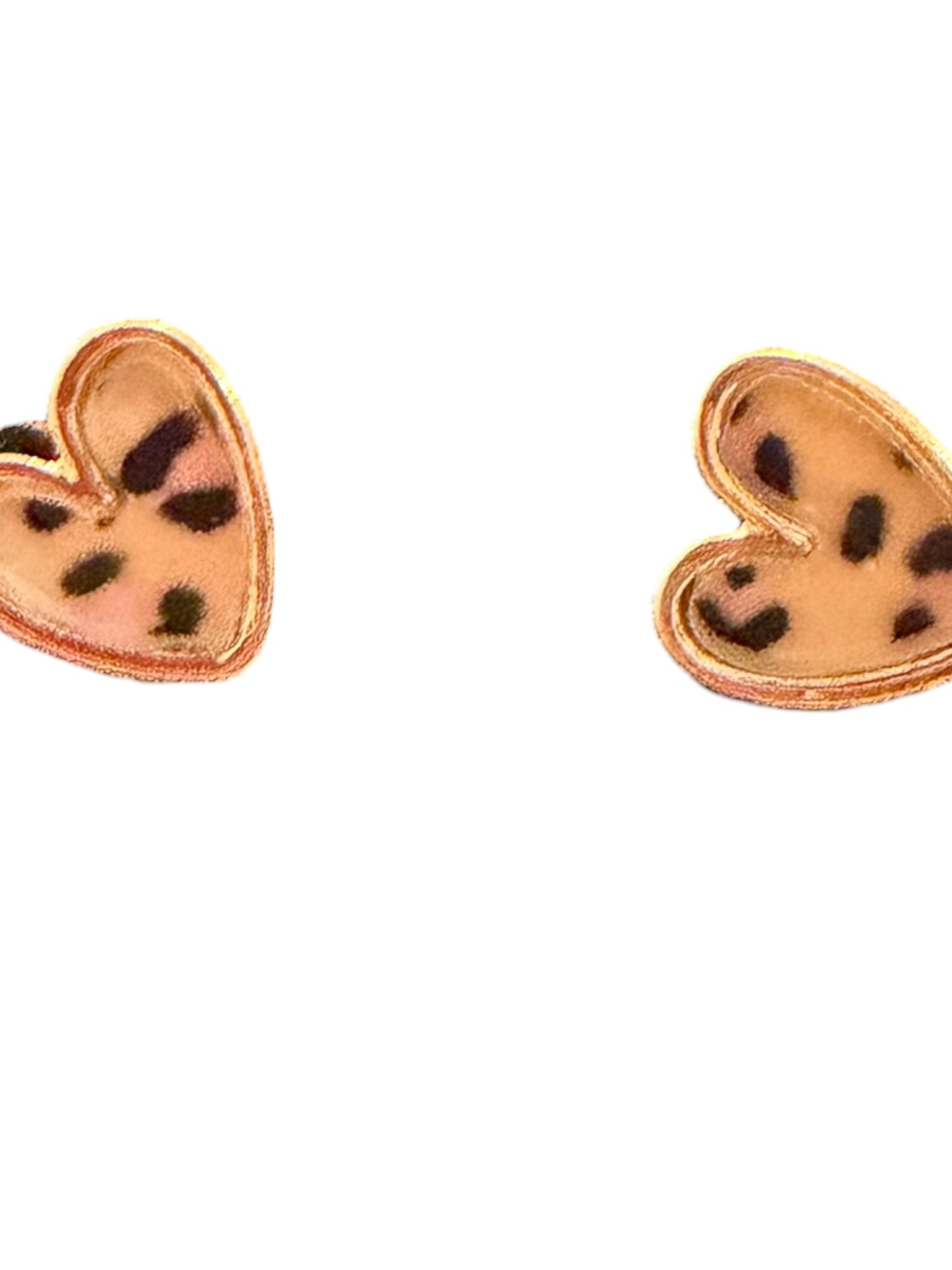 Cheetah heart earrings