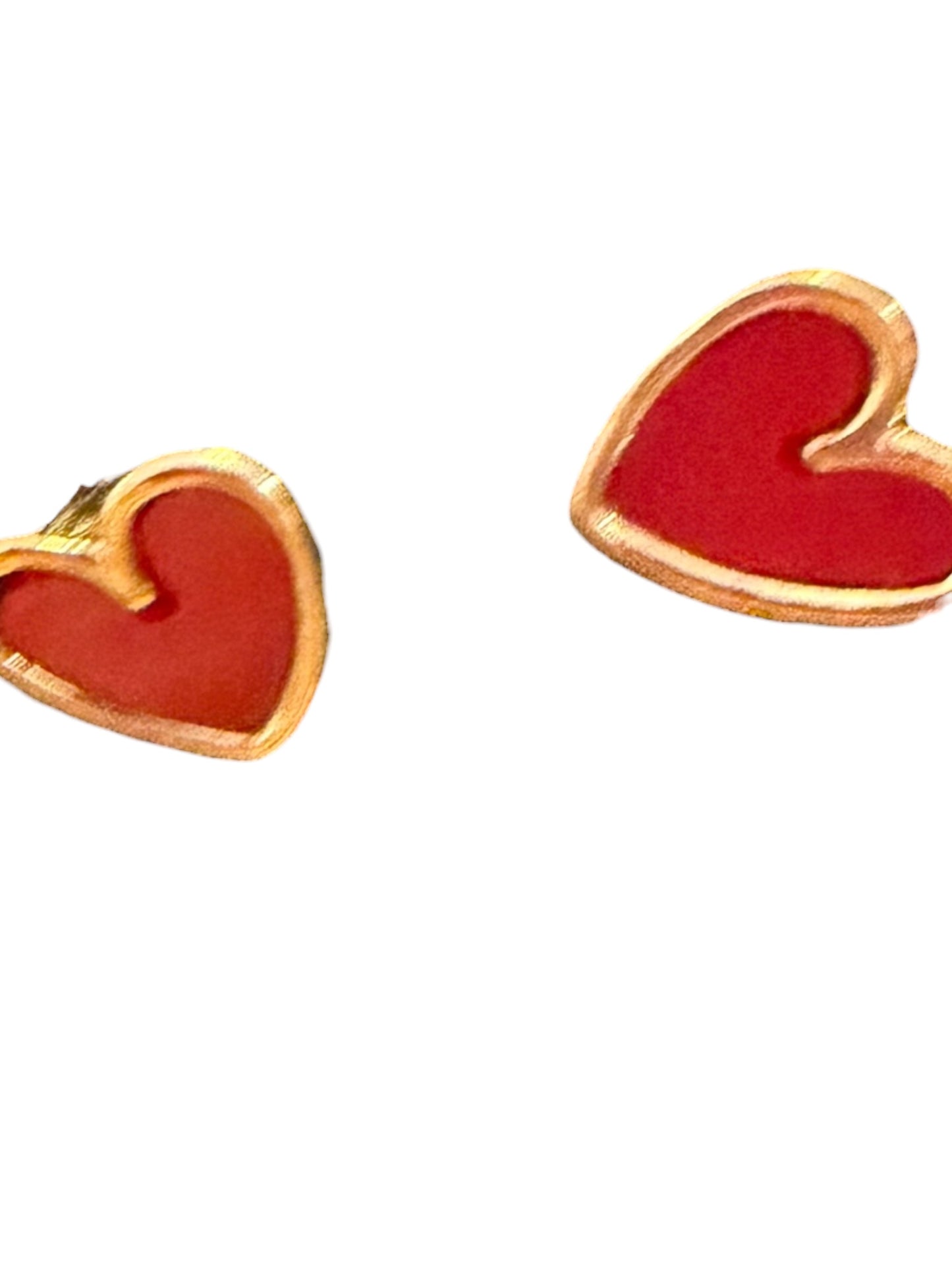 Red heart earrings