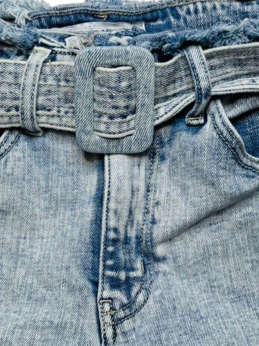 KanCan paper bag denim shorts