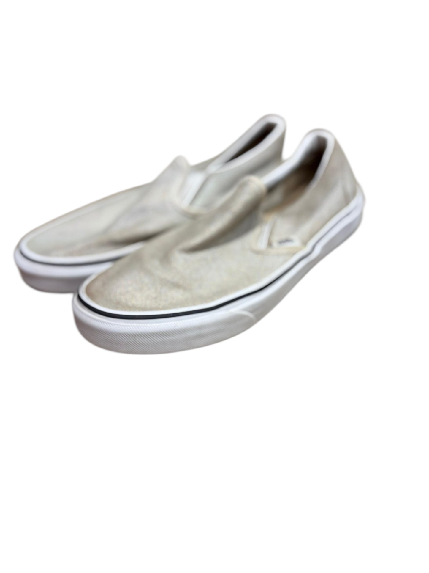 Vans slip ons silver