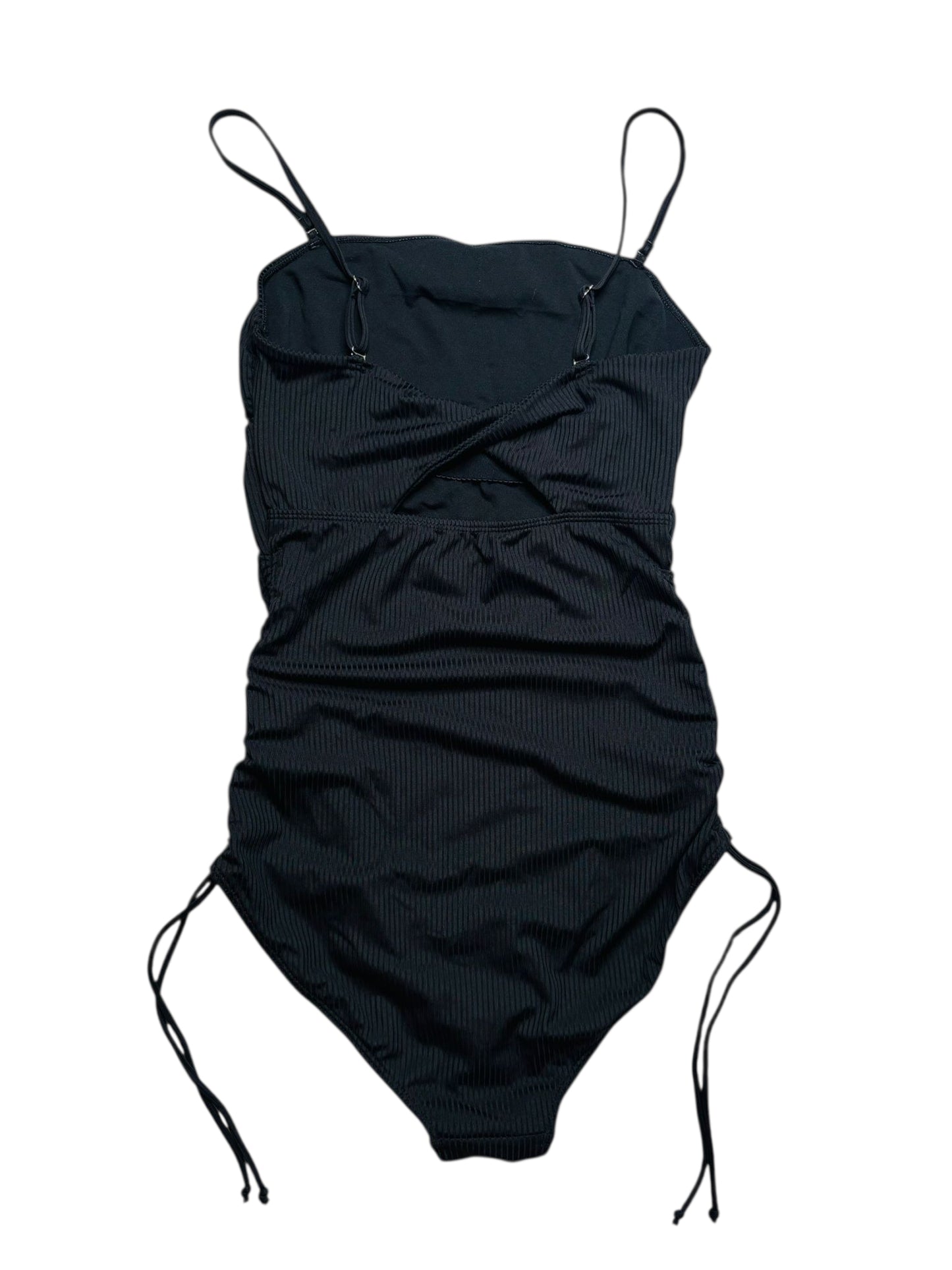 Scallop one piece swim suit black