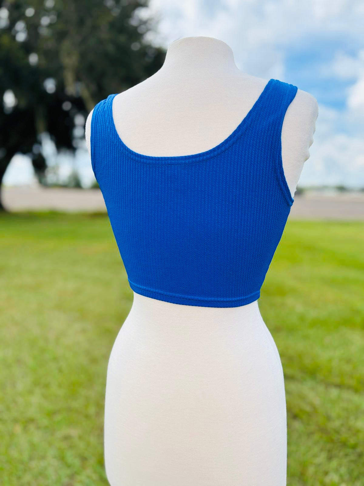 Shein crop top blue