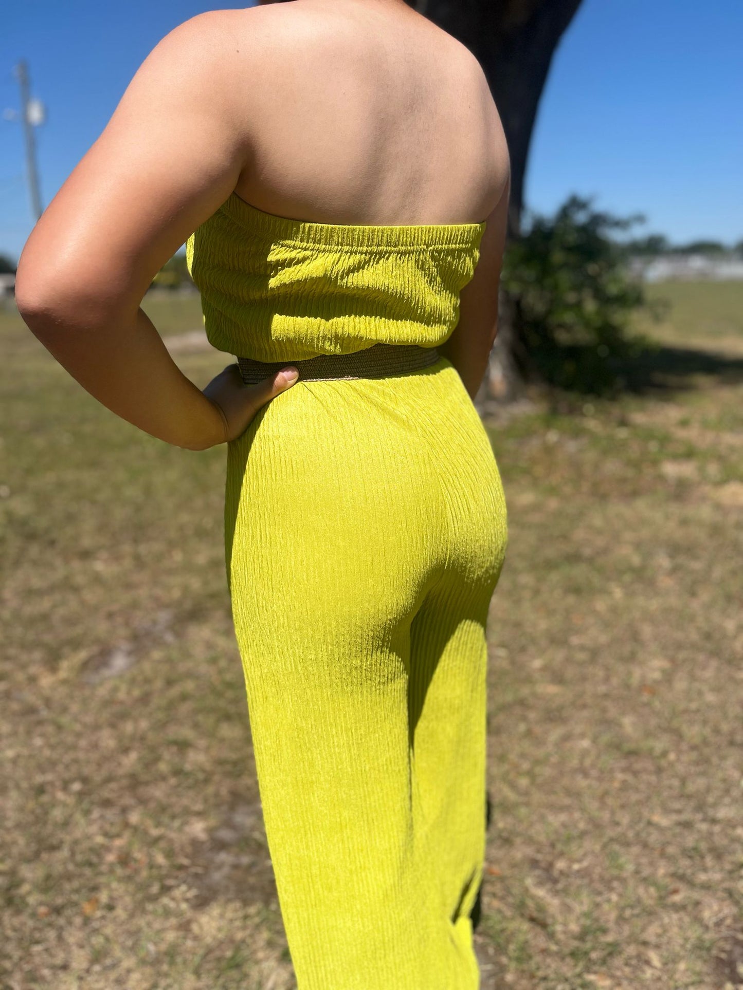 Spring in belted jumper