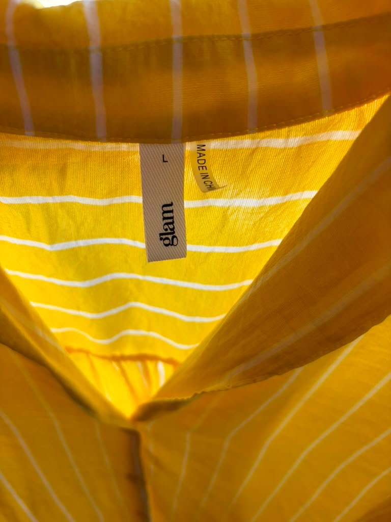 Glam Yellow Stripe Flannel