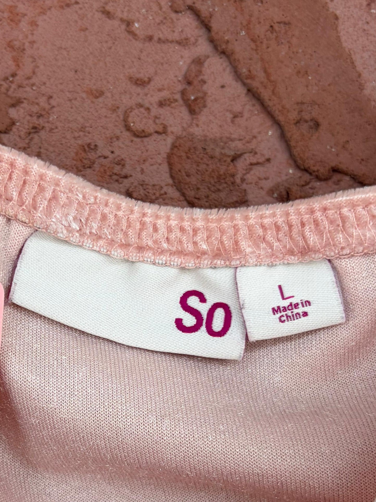 SO Pink Velvet Long Sleeve Crop Top