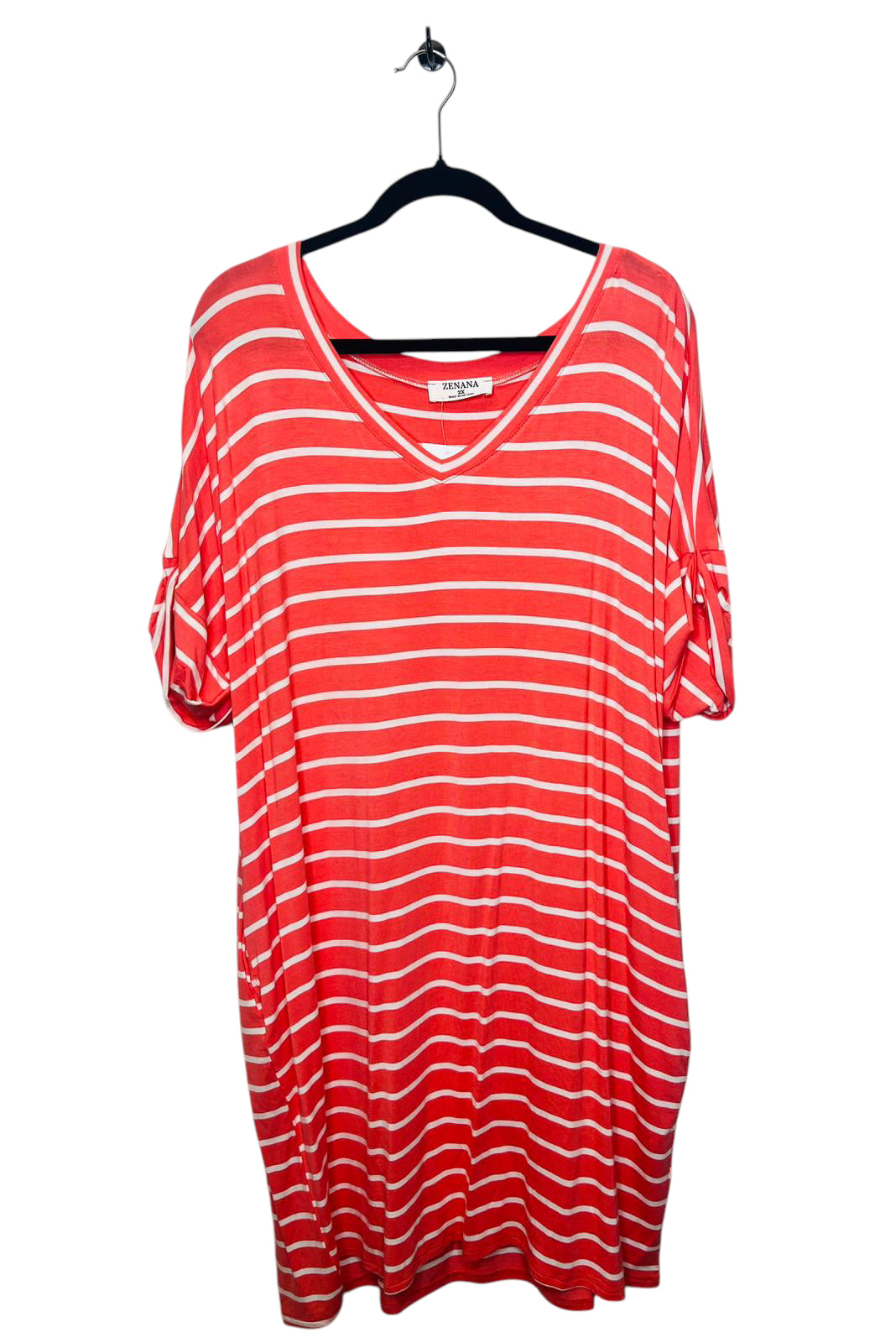 Stripe orange tshirt dress