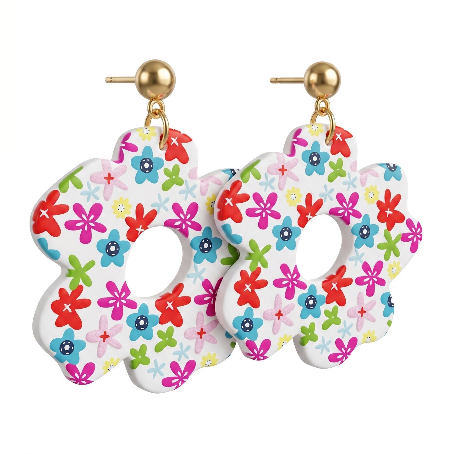Chic fun floral earrings