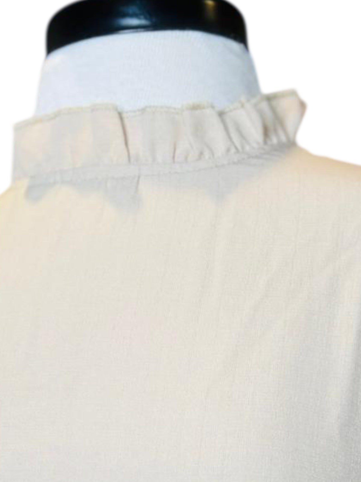 Shein ruffle long sleeve cream dress