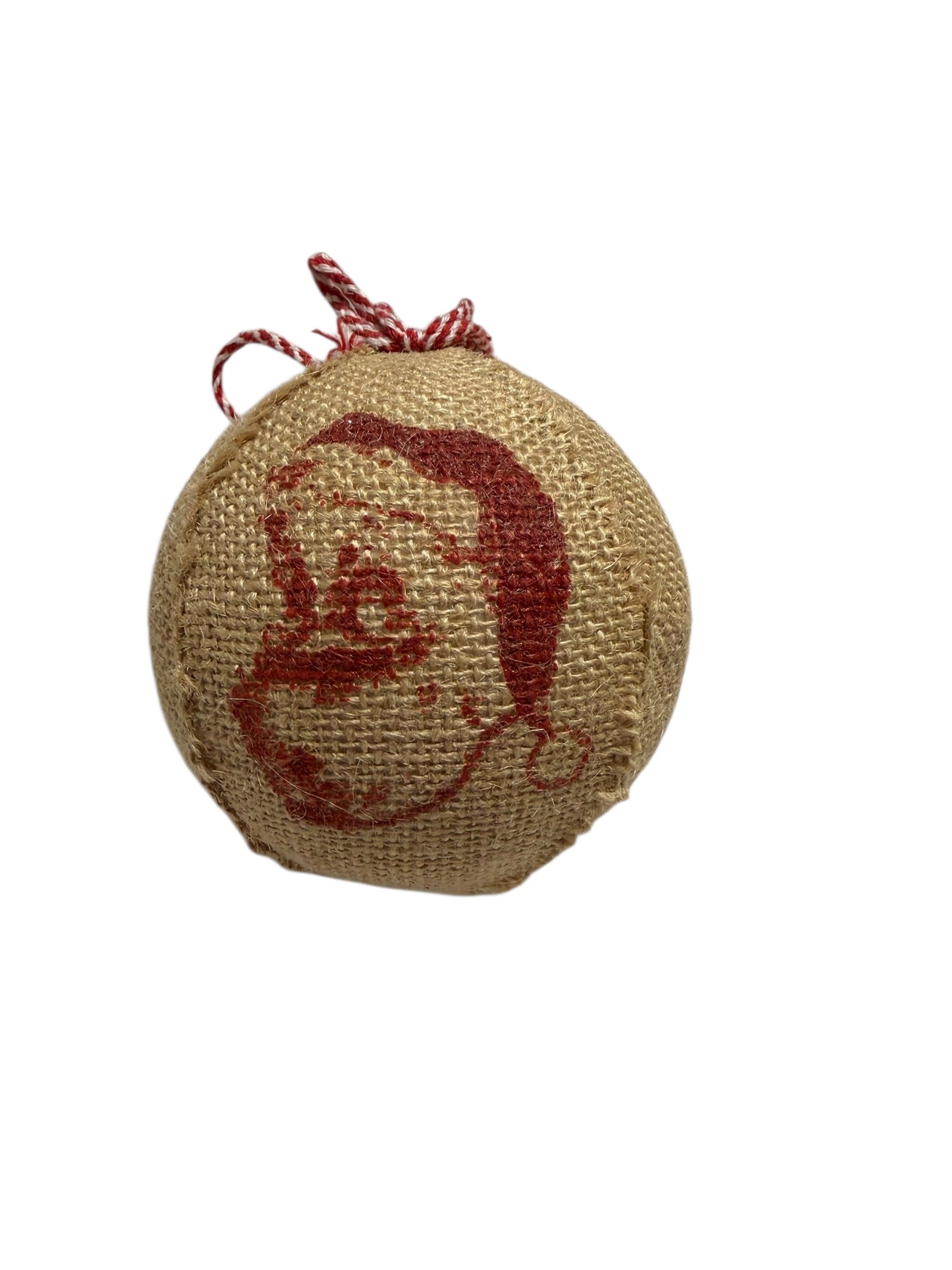 Santa burlap ornament