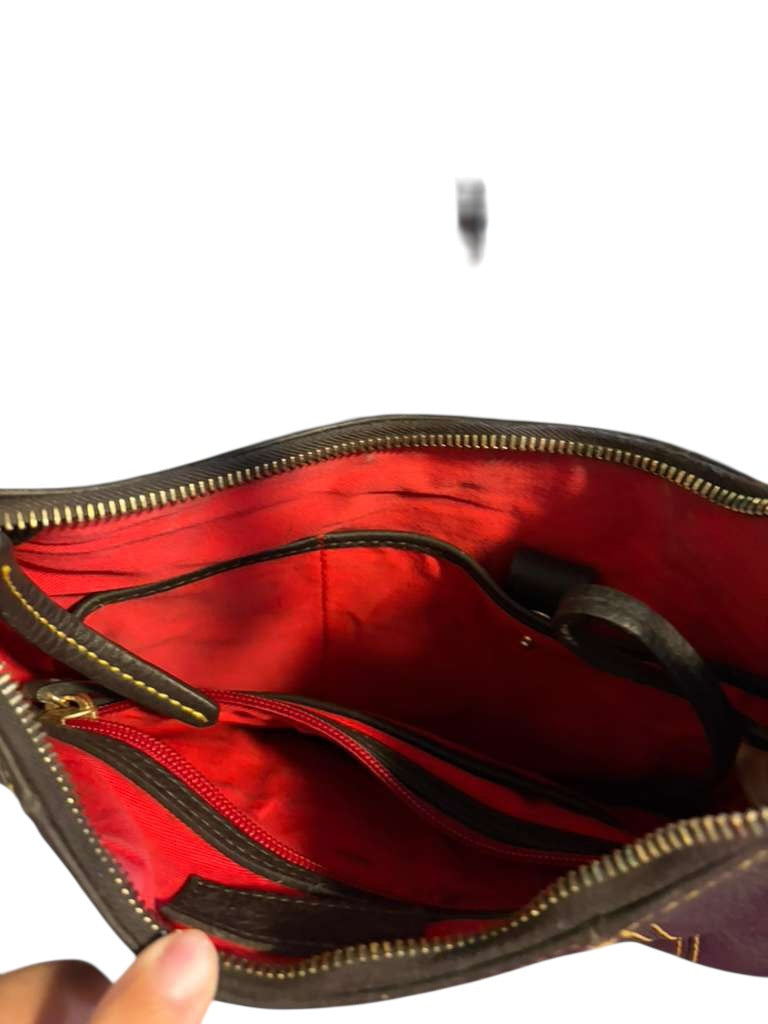 Dooney & Burke black leather bag red interior