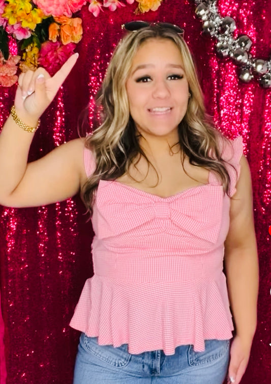 Celebrate Pink Bow Top