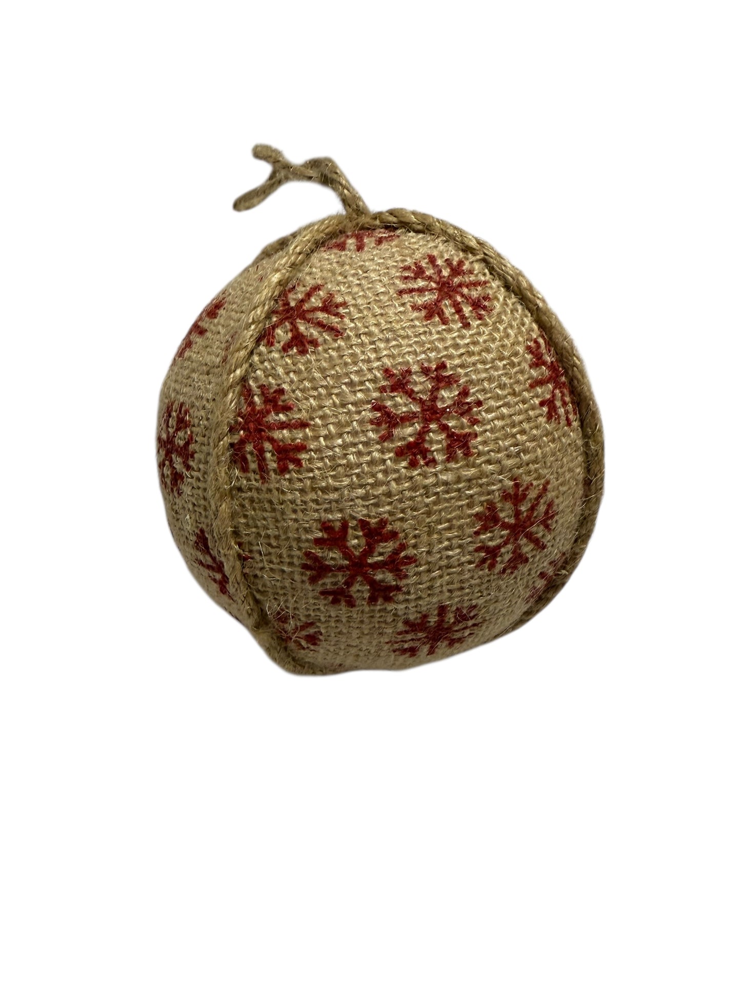 Burlap red snowflake ornament