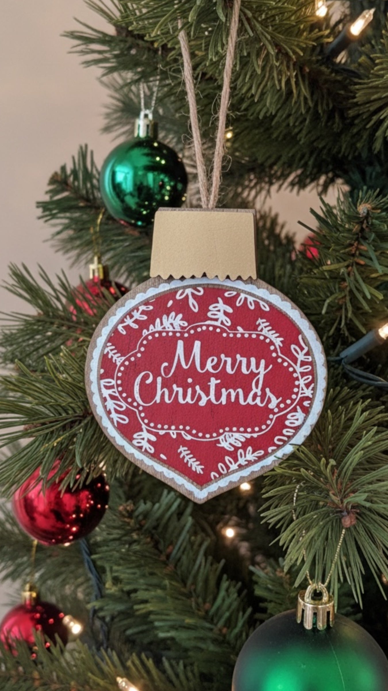 Merry Christmas bulb ornament