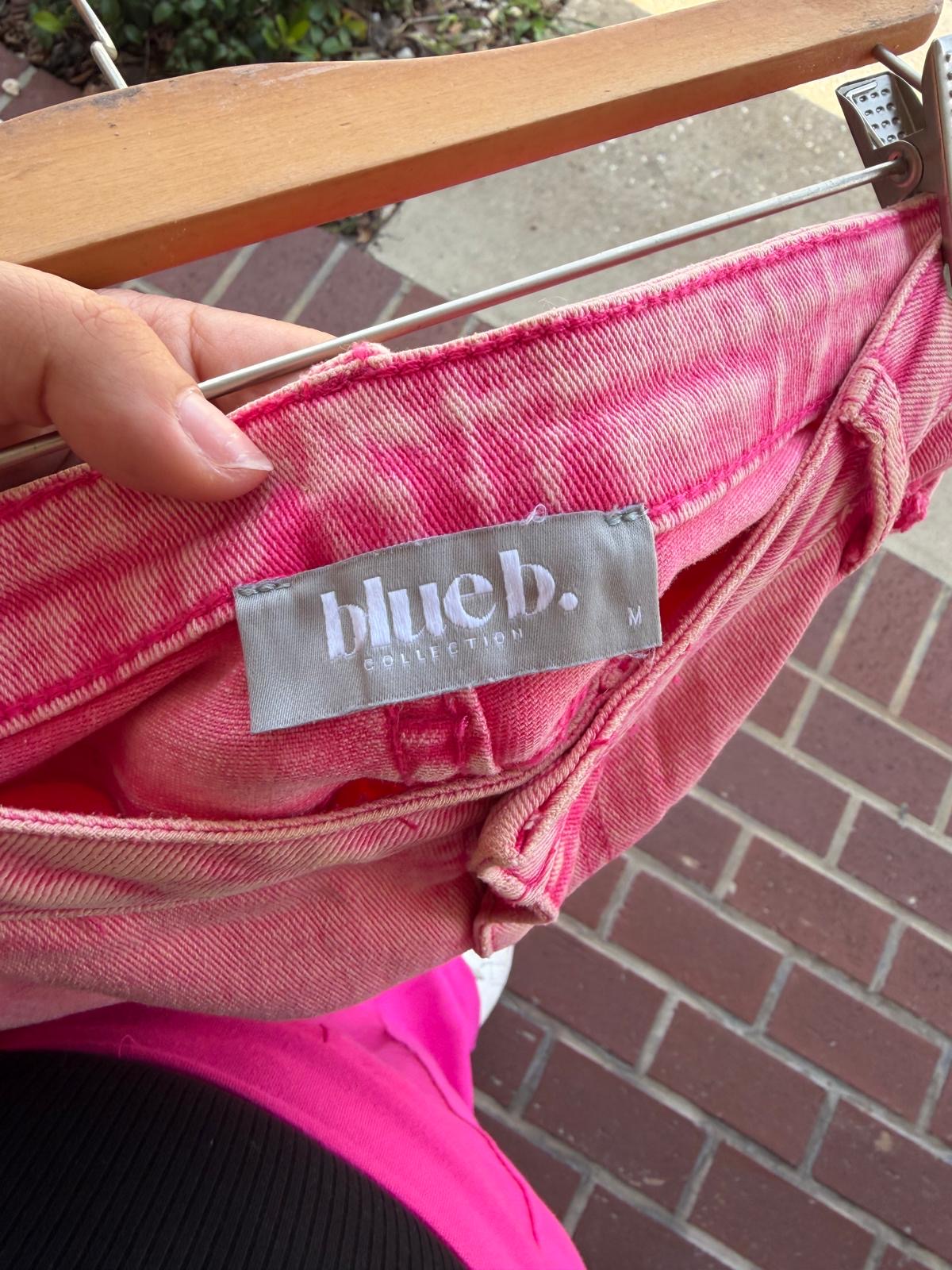 Blue B. Hot Pink Bedazzled Distressed Jeans