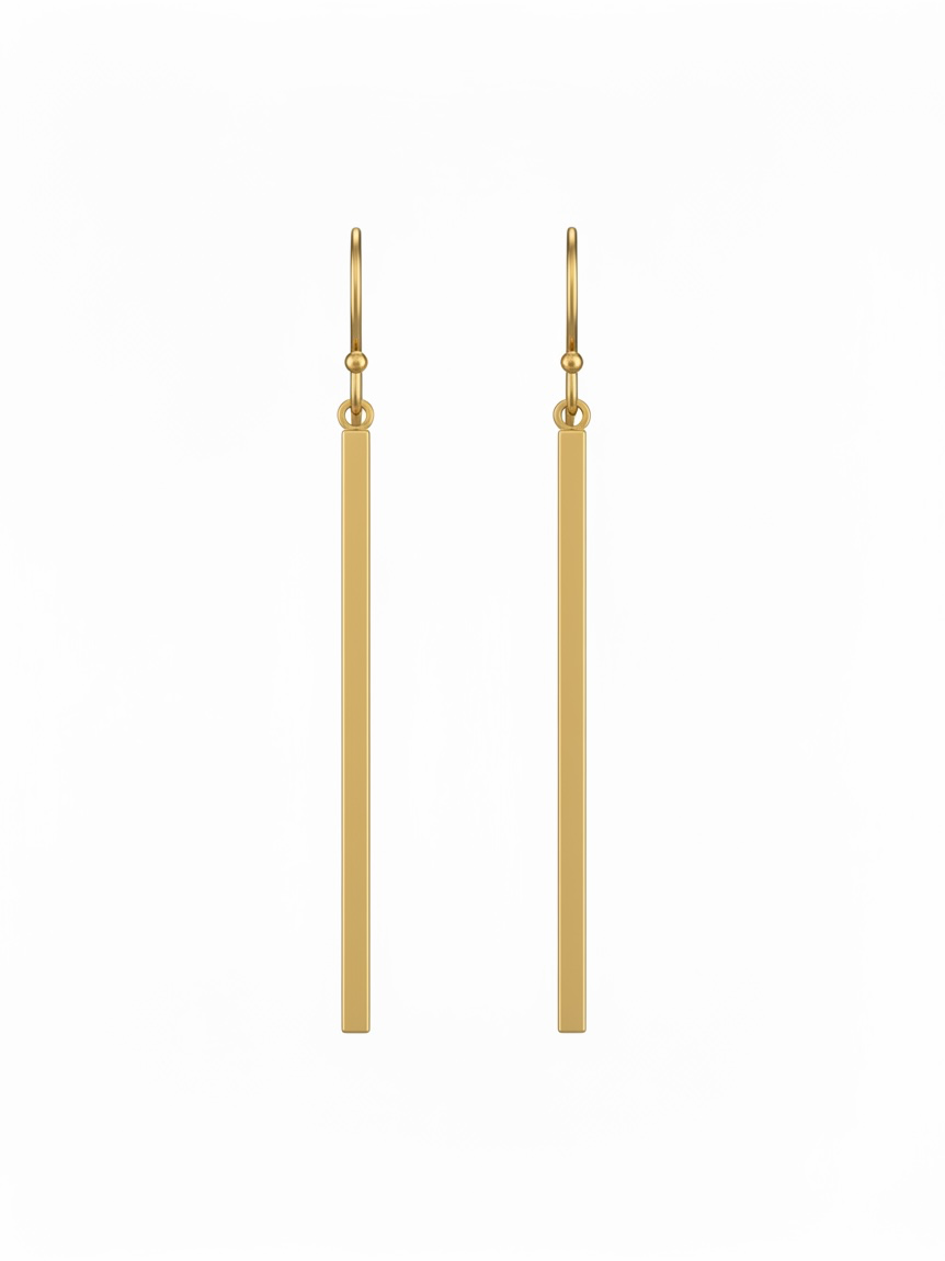 Bar long drip earrings