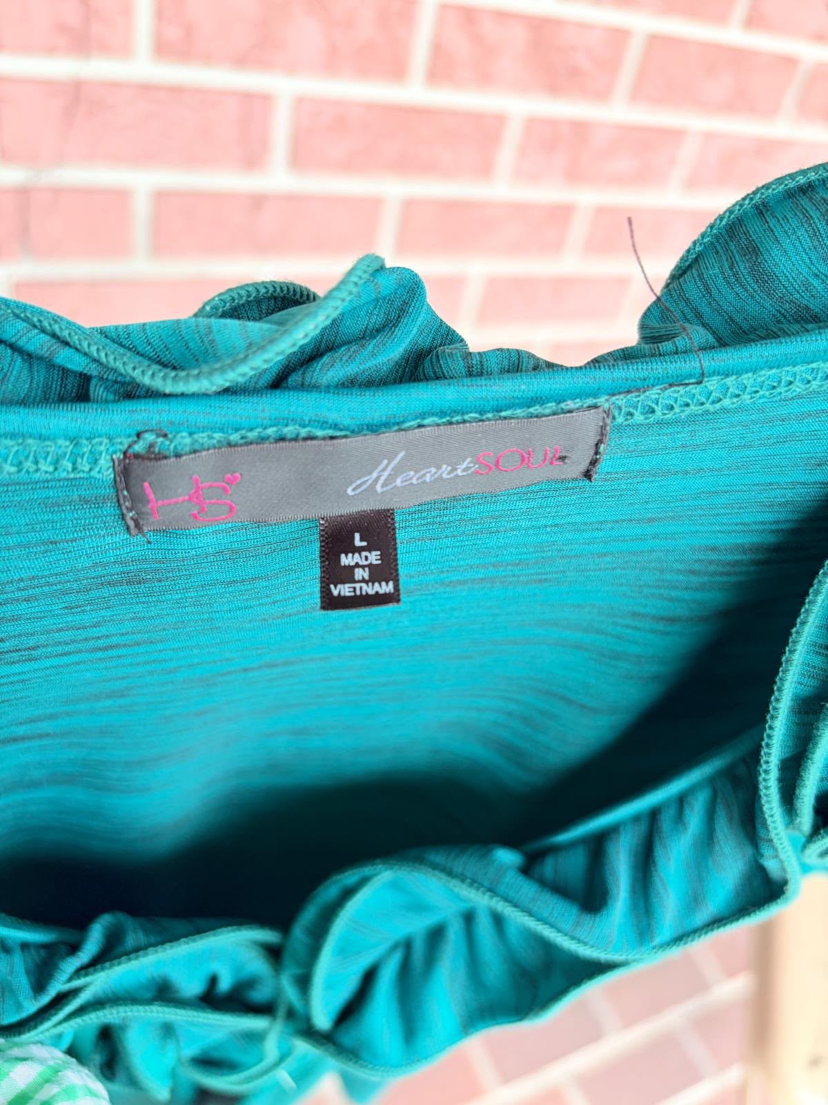 HeartSoul Teal Ruffle Top