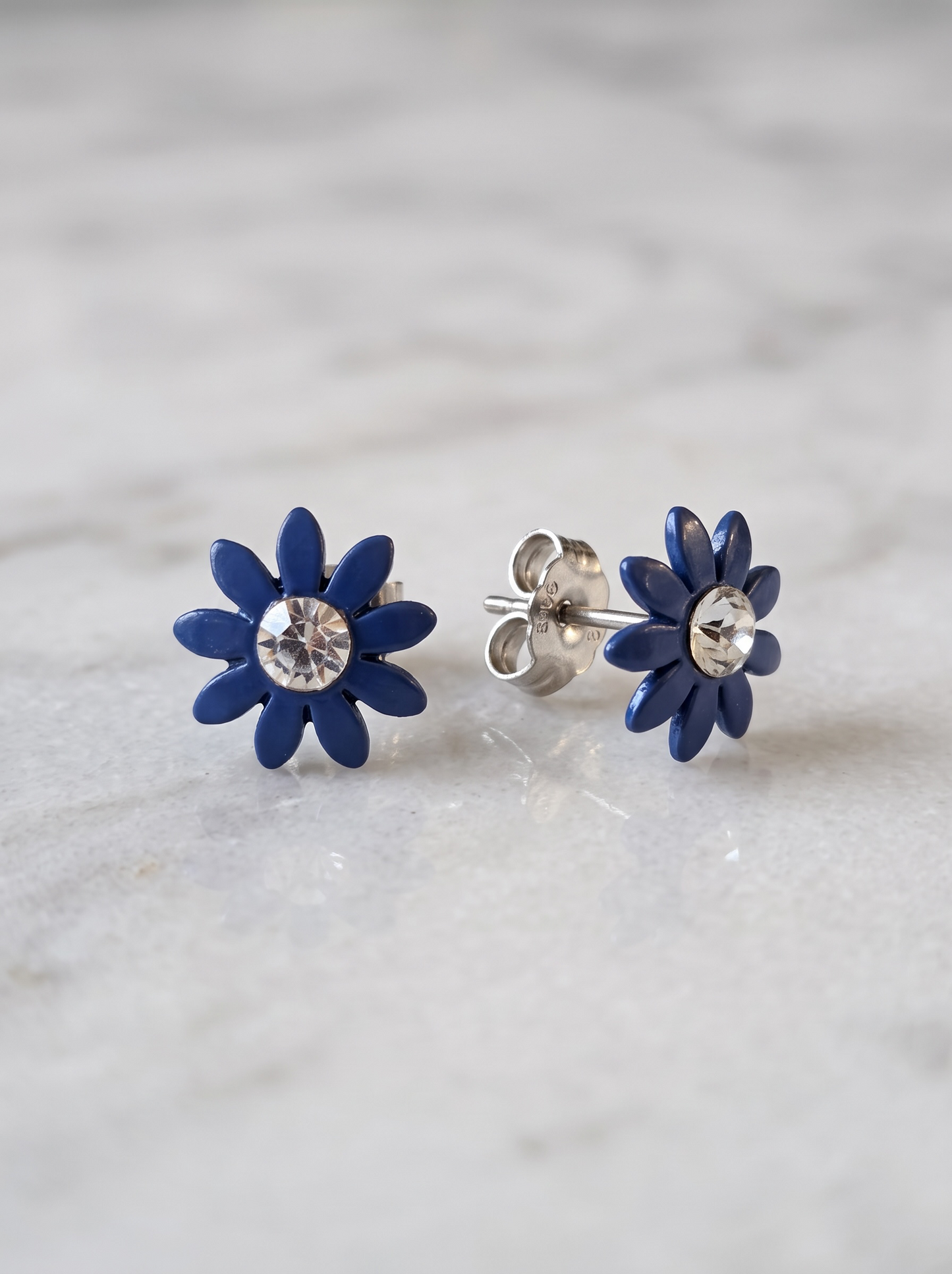 Blue flower blink earrings