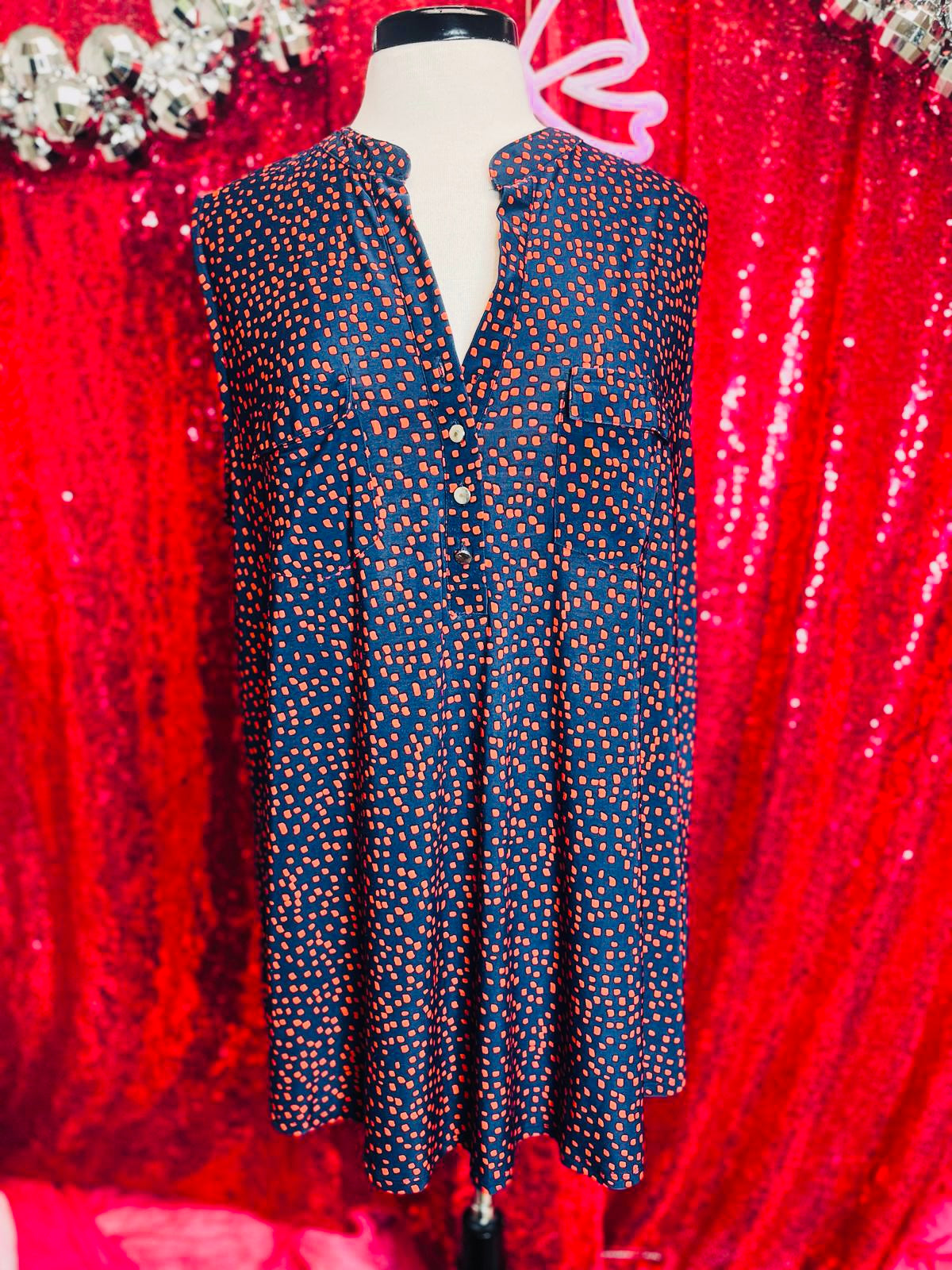 Ava & Grace Tunic Orange and Blue