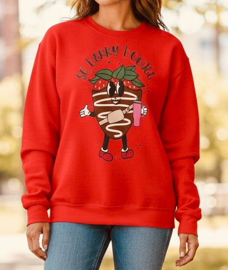 So berry boujee red sweatshirt