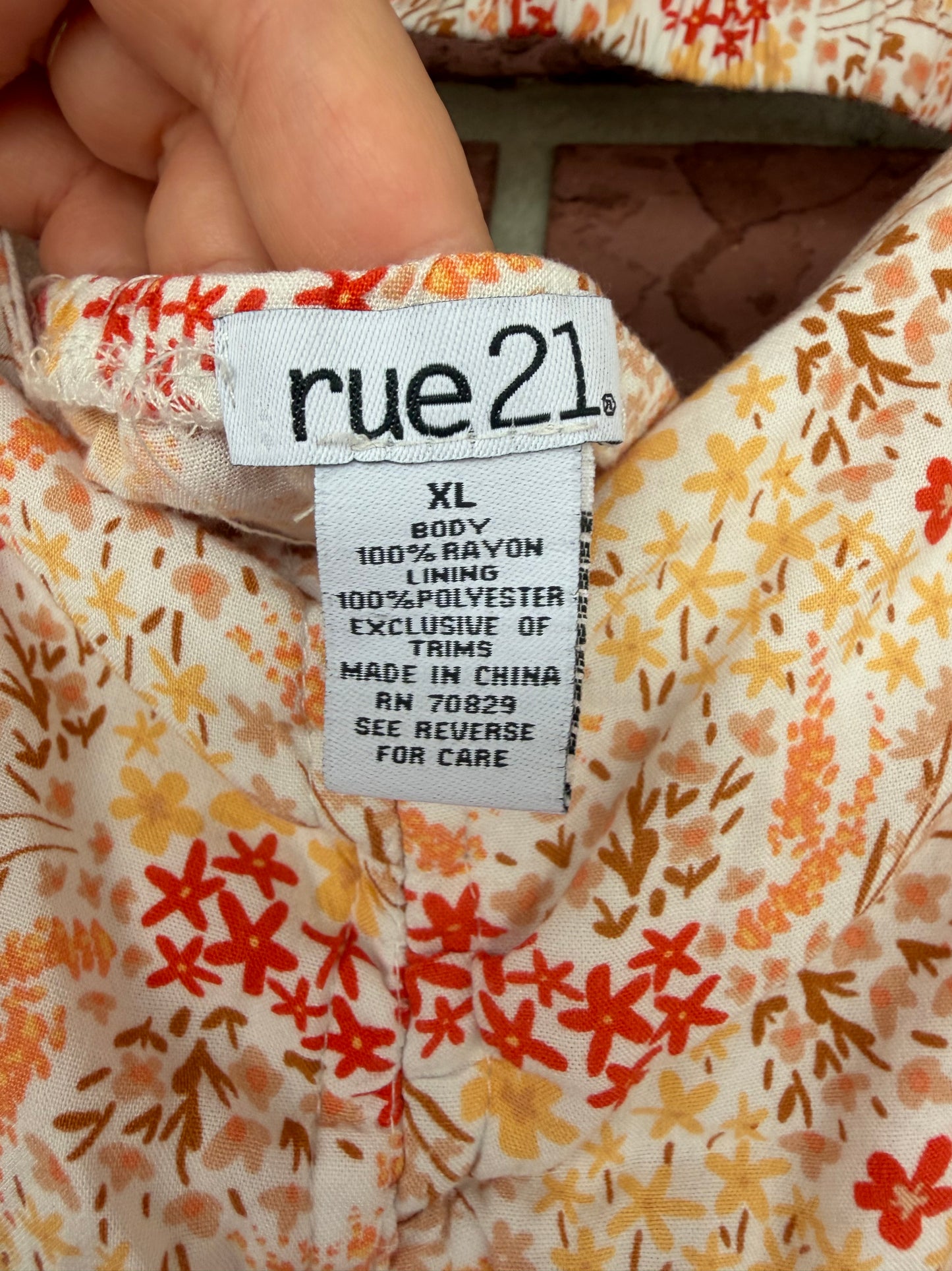 8597 Rue 21 floral red yellow dress
