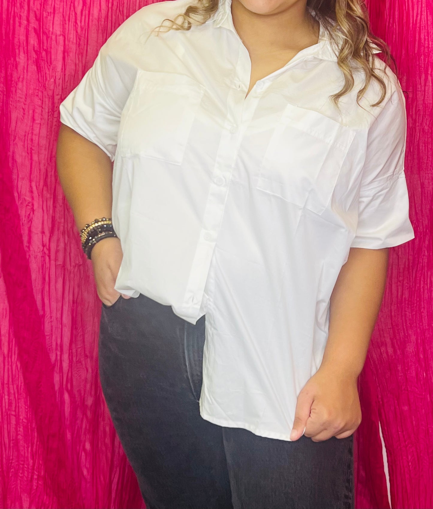 Not so basic white button up