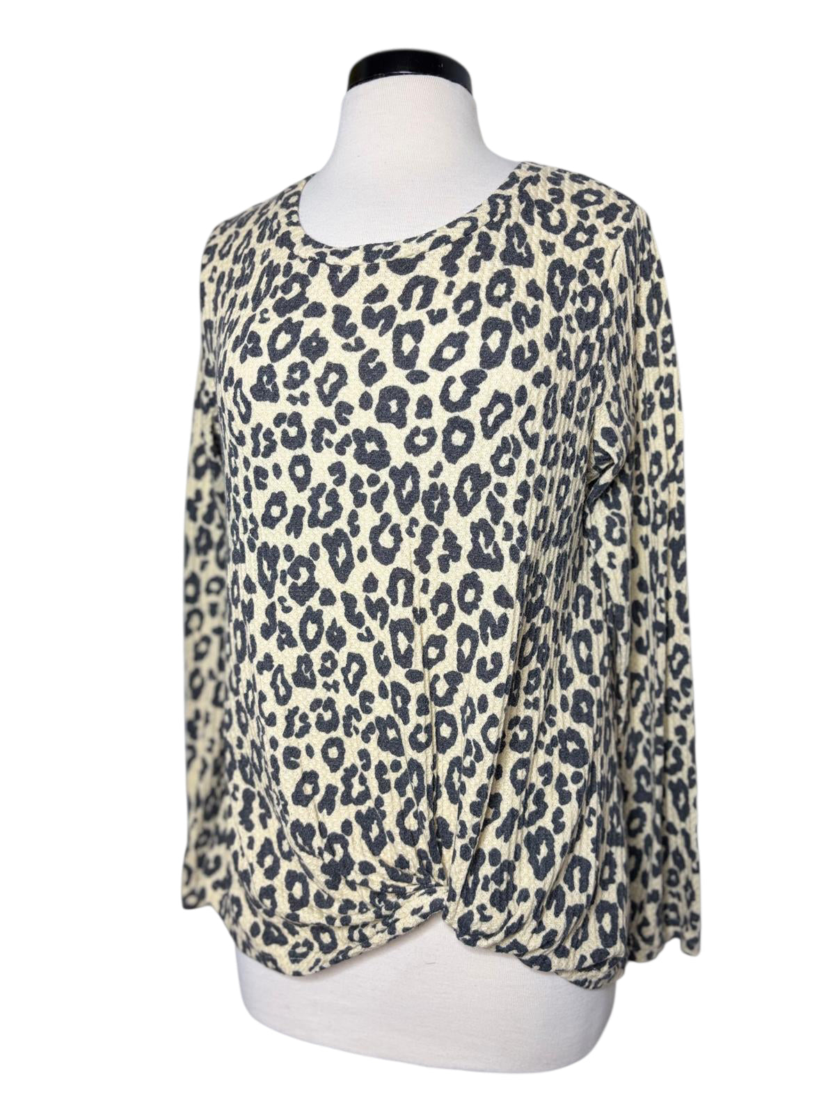 Waffle scrunch cheetah top