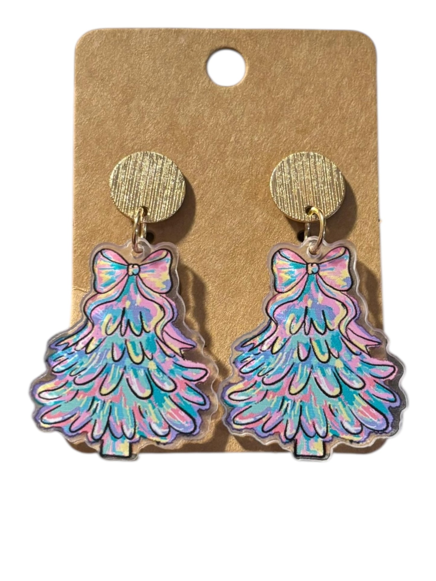 Pastel Christmas Tree Earrings