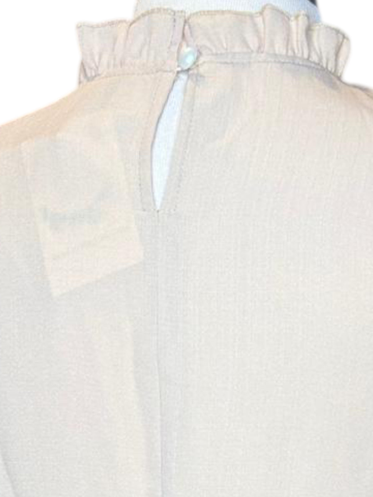 Shein ruffle long sleeve cream dress