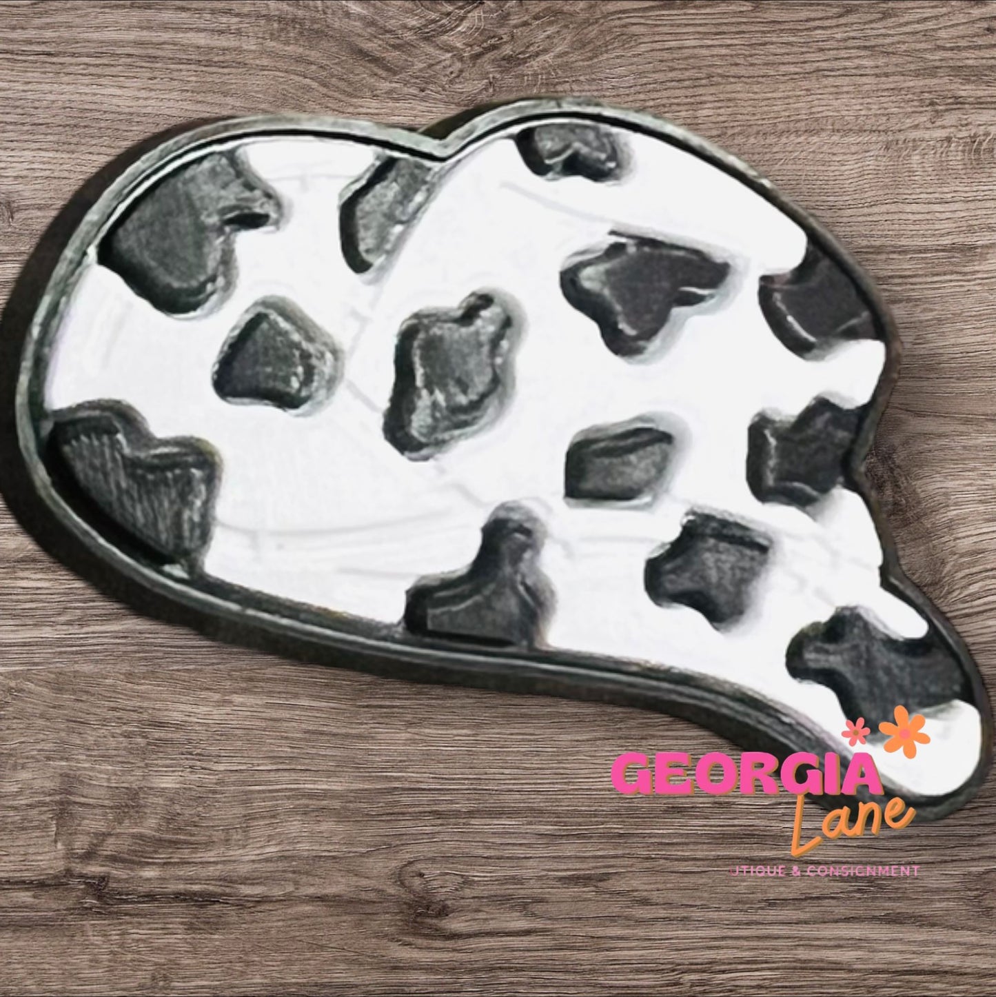 Cowprint cowboy hat shoe charm