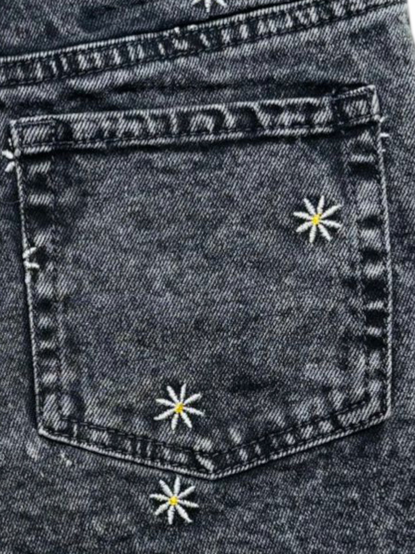 Girls art class black denim shorts