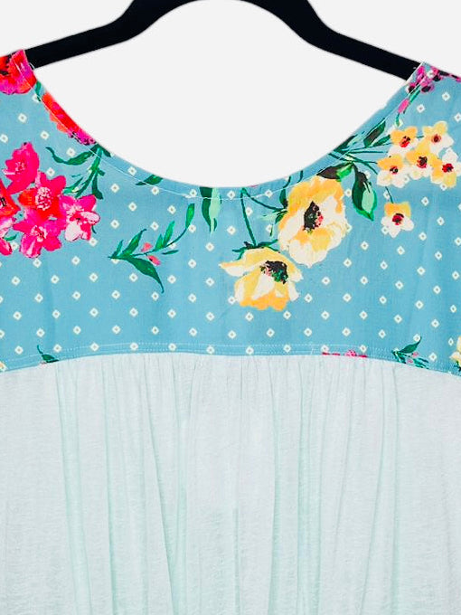 Hawaiian blue tropical top