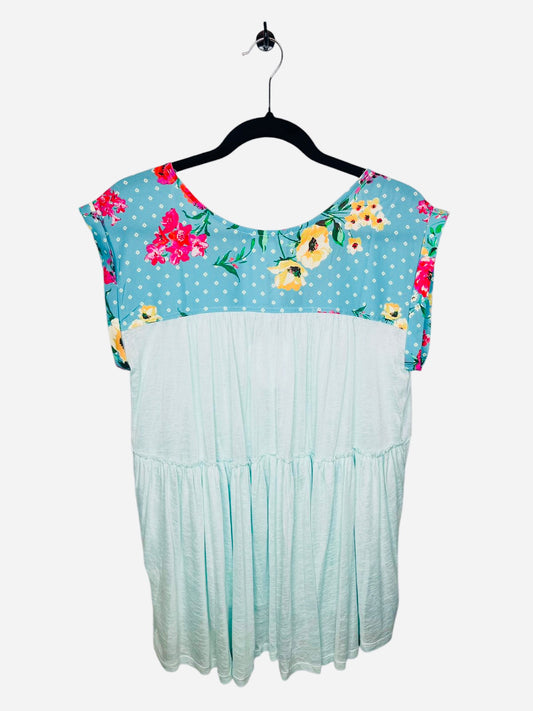 Hawaiian blue tropical top