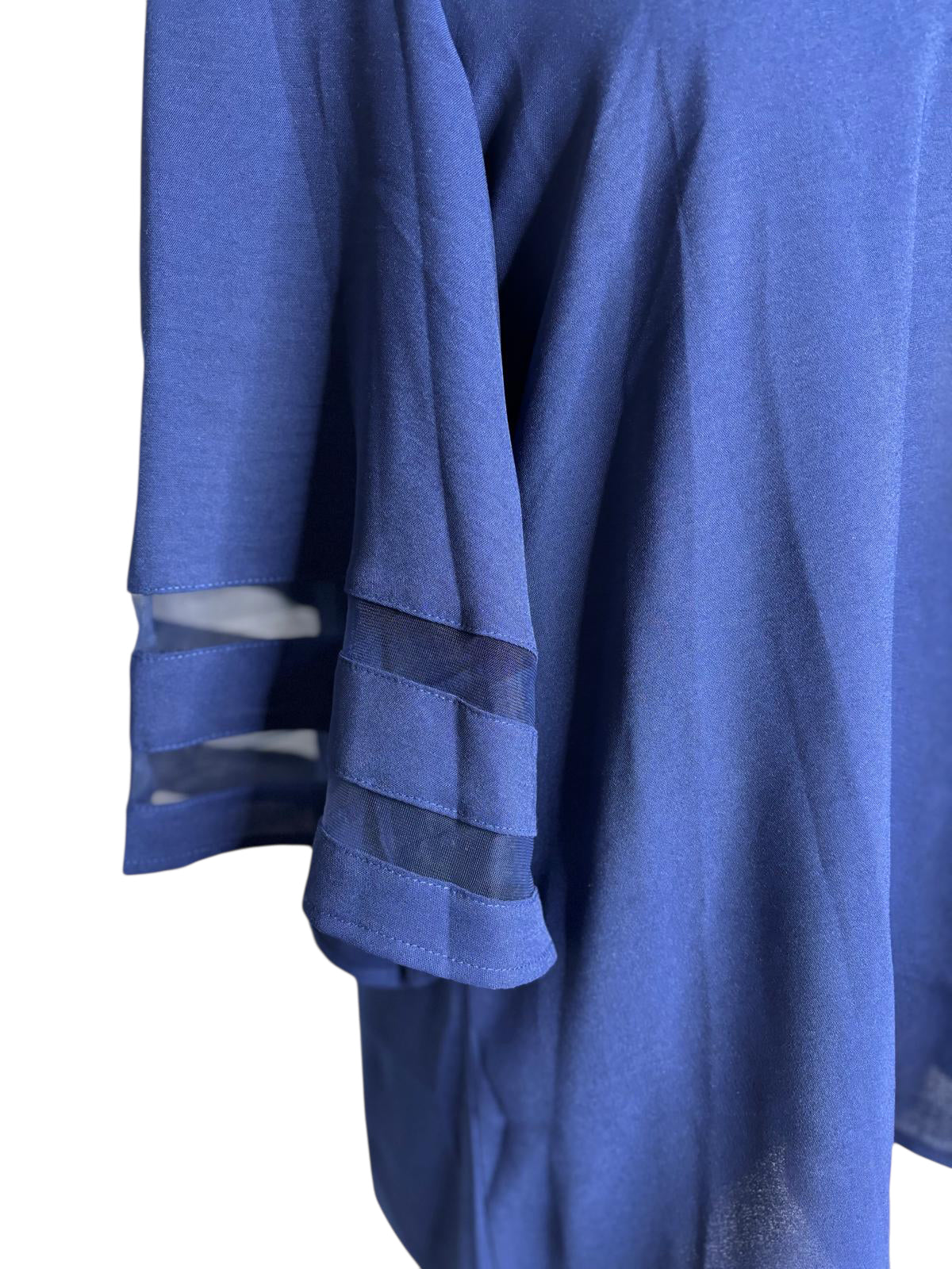 Peek a Book sleeve navy blue top