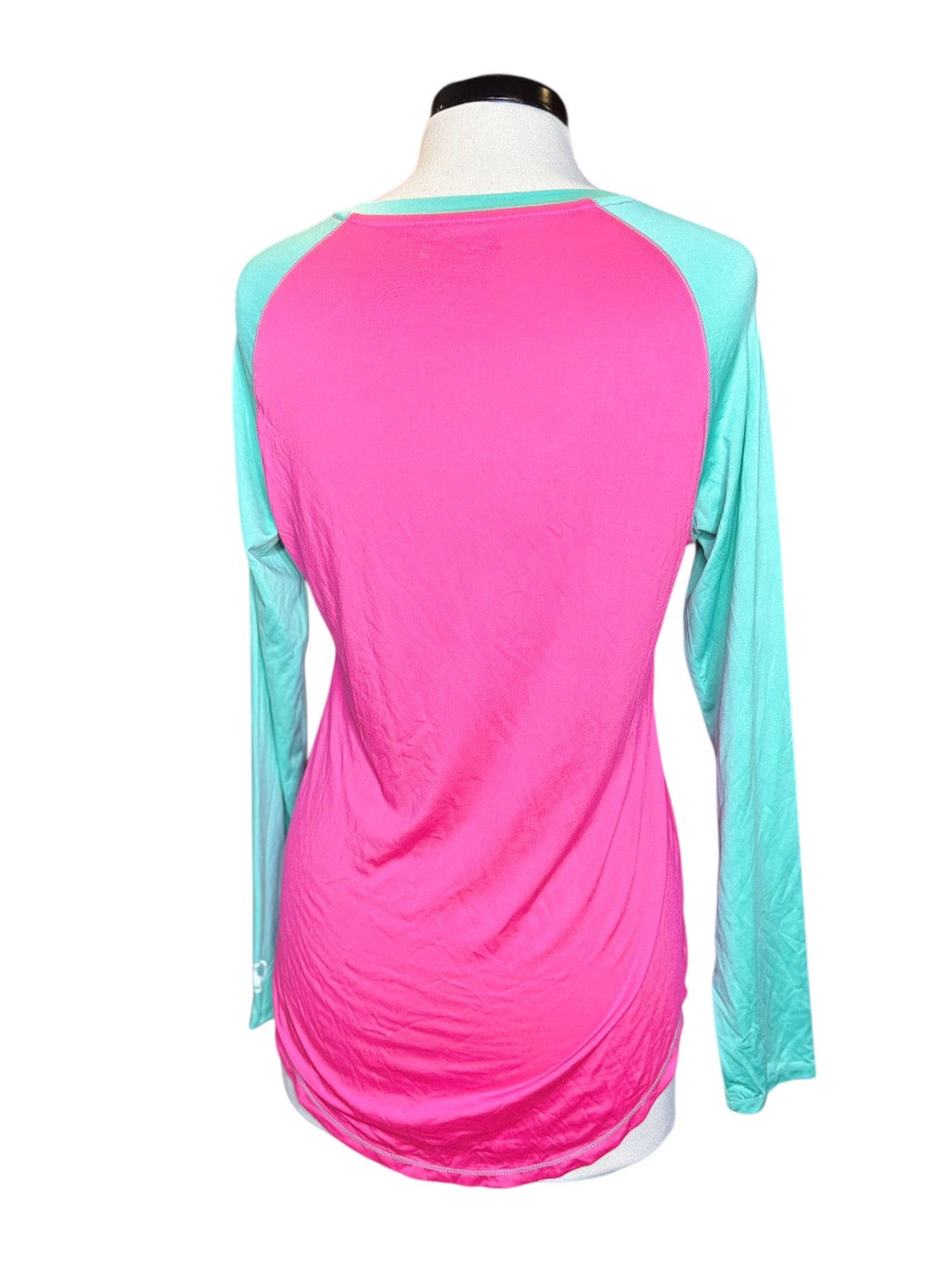 Reel Legends pink & aqua sun tee